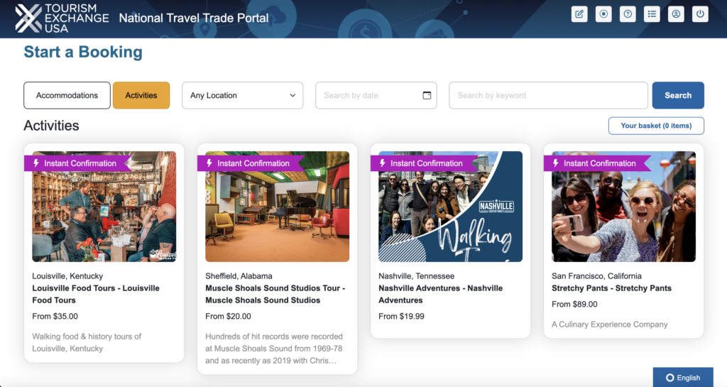 National Travel Trade Portal homepage